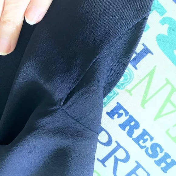 1950s Blue Crape Dress with Satin/rhinestone, Sz M - Picture 11 of 13